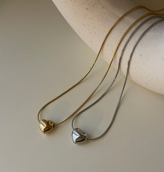 Collana cuoricino bombato