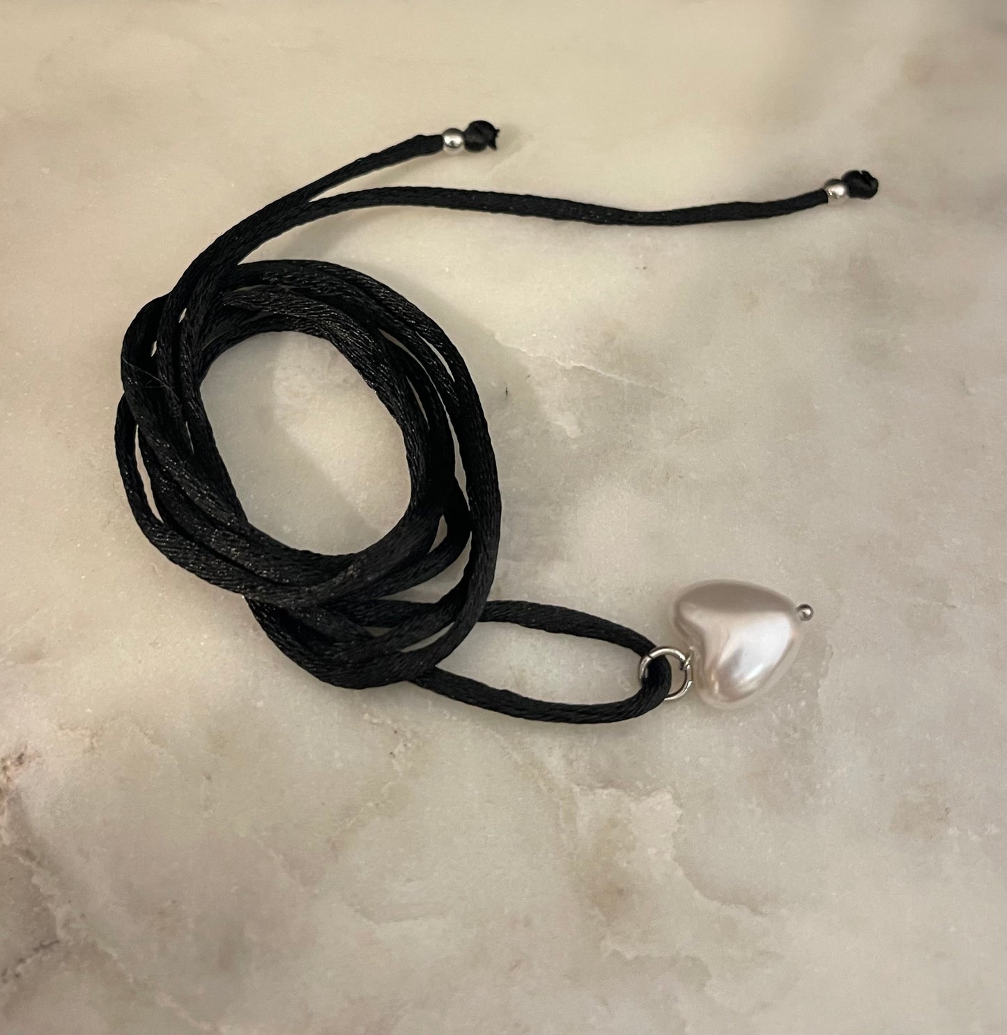 Choker Satin Nero Silver