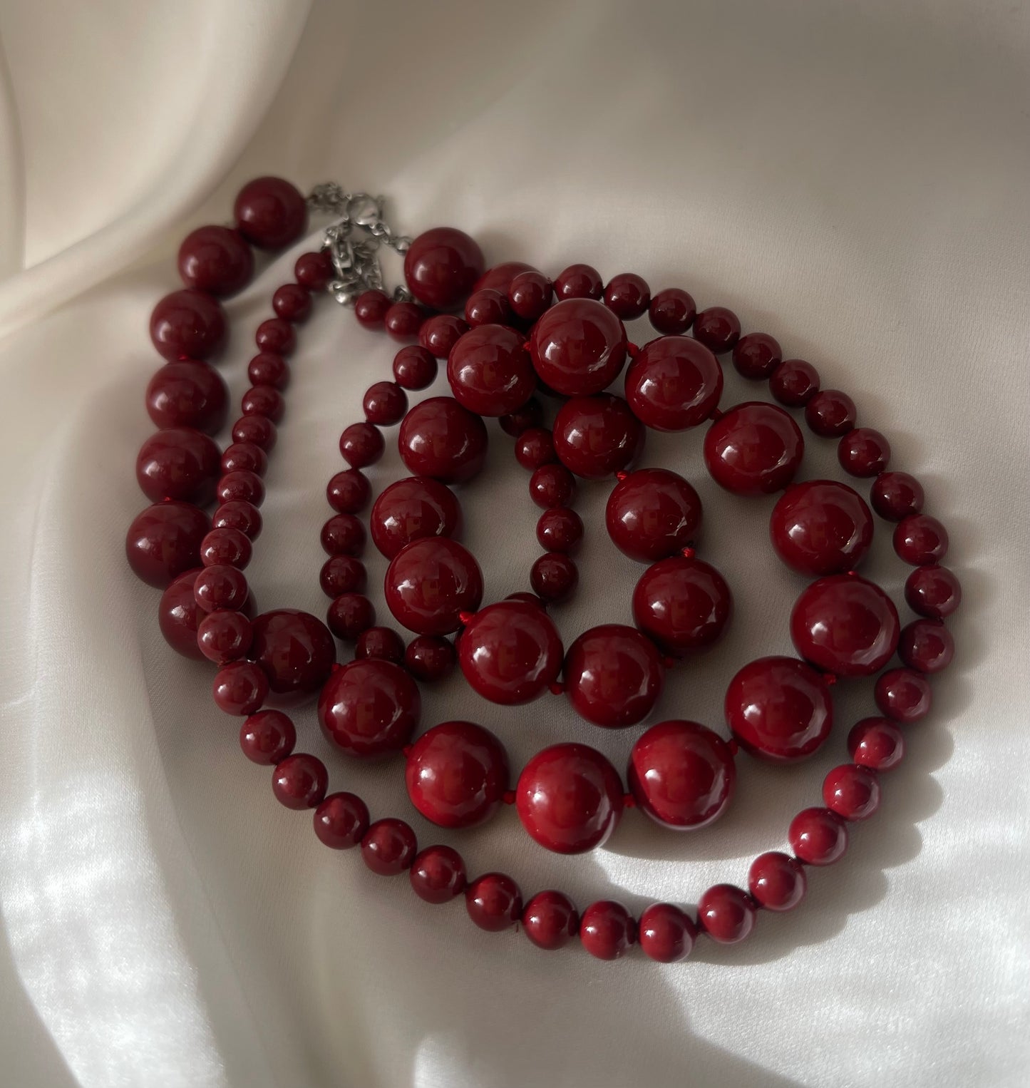 Collana Perle Burgundy