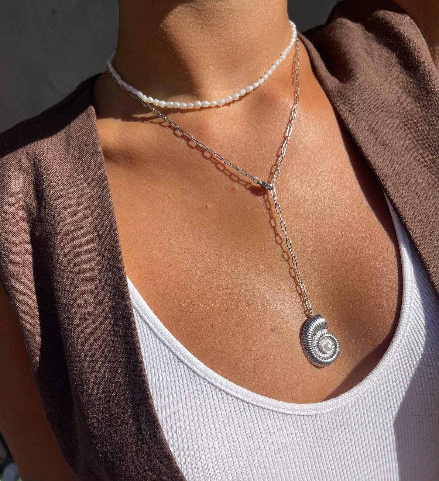 Collana Y Conchiglia Baguette