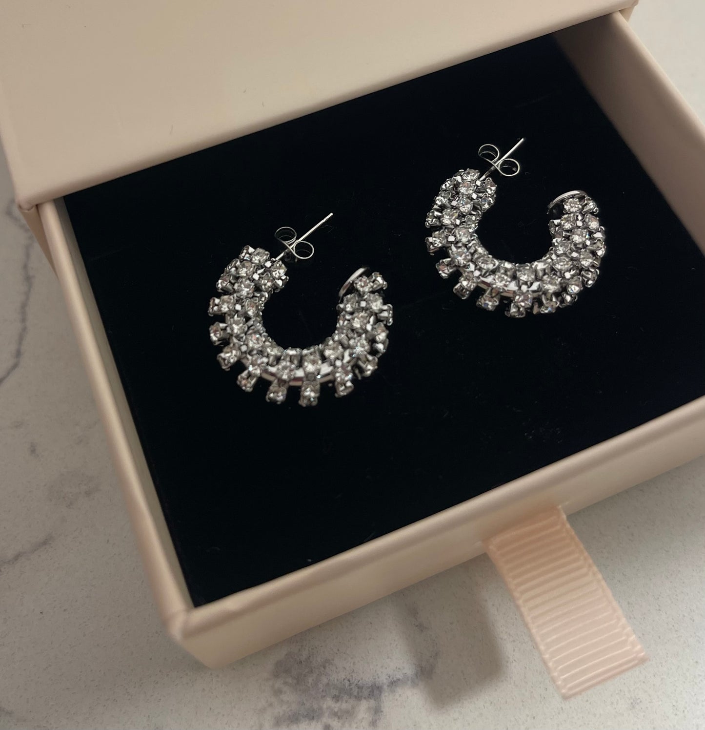 Chunky Diamond Hoops