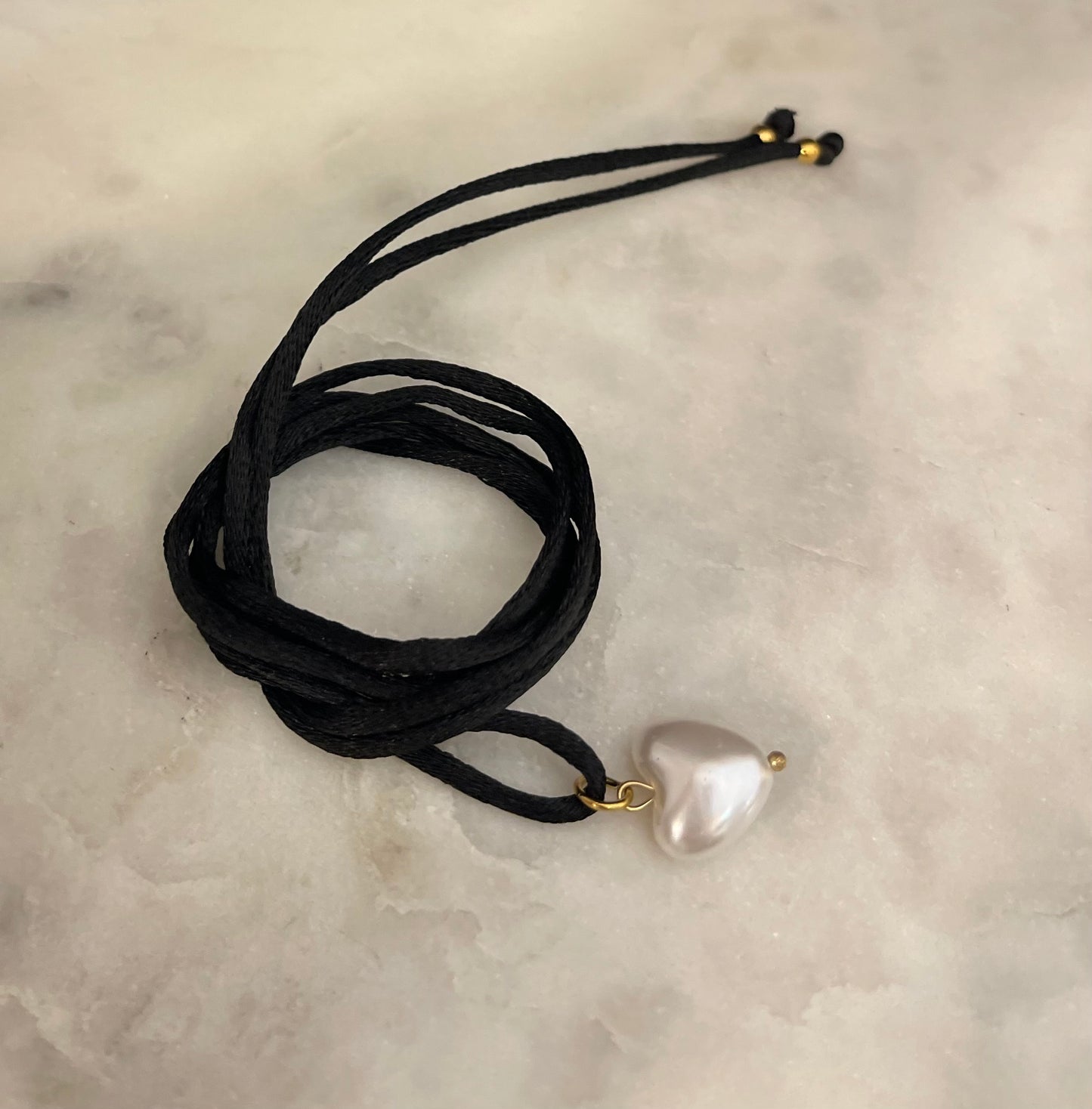 Choker Satin Nero Gold