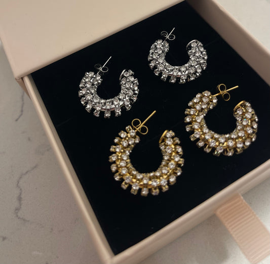 Chunky Diamond Hoops