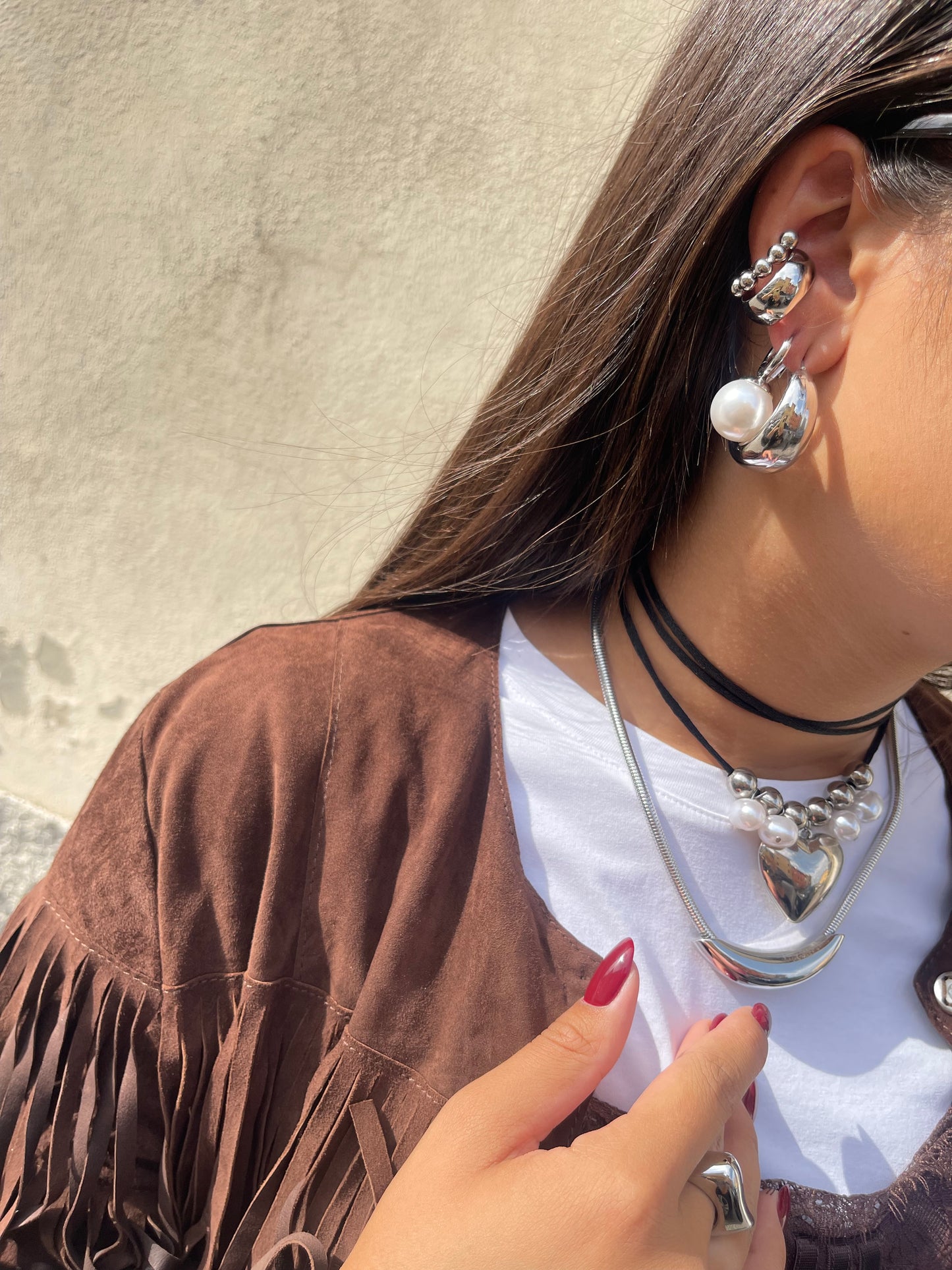 Choker  Silver Bubbles Heart