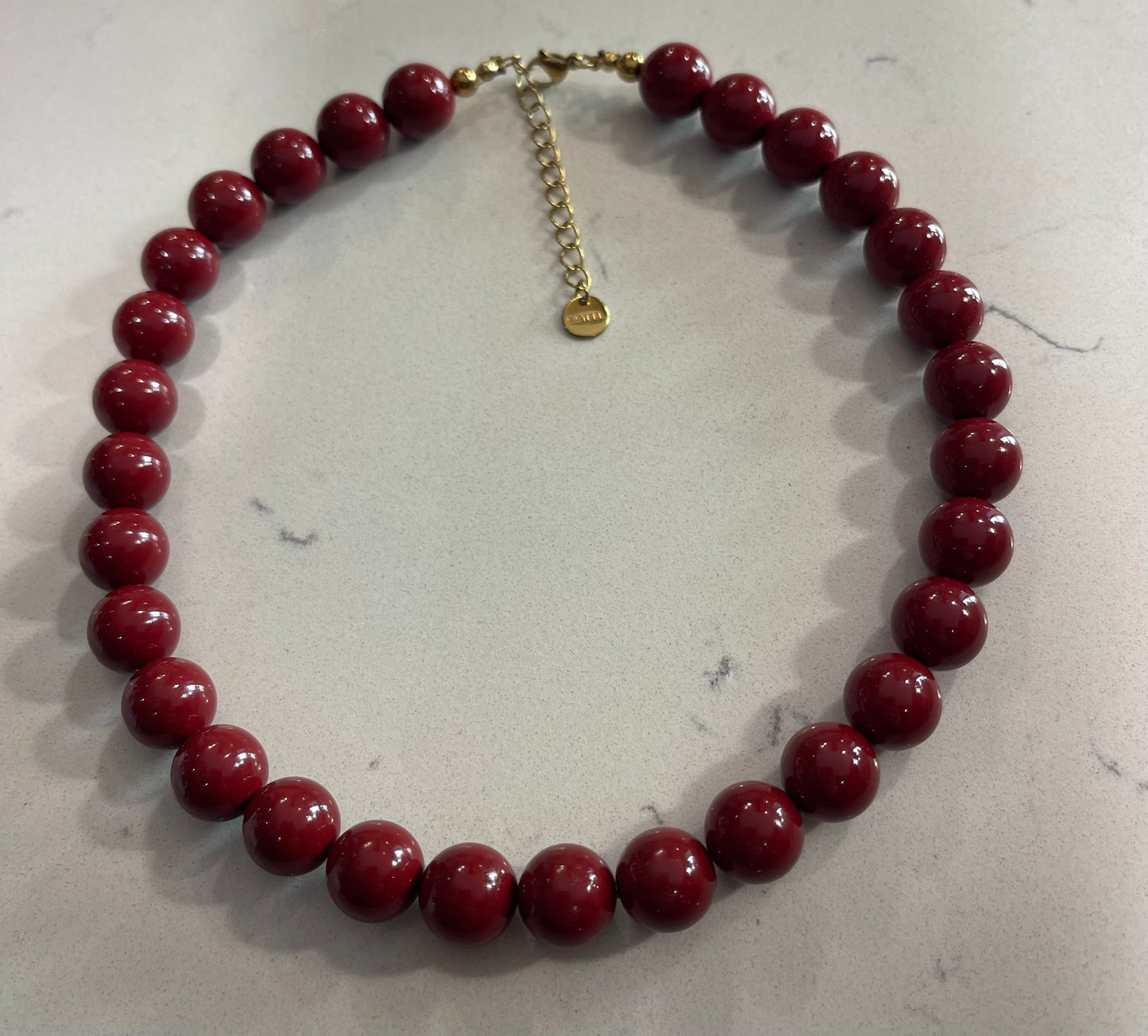 Collana Perle Burgundy