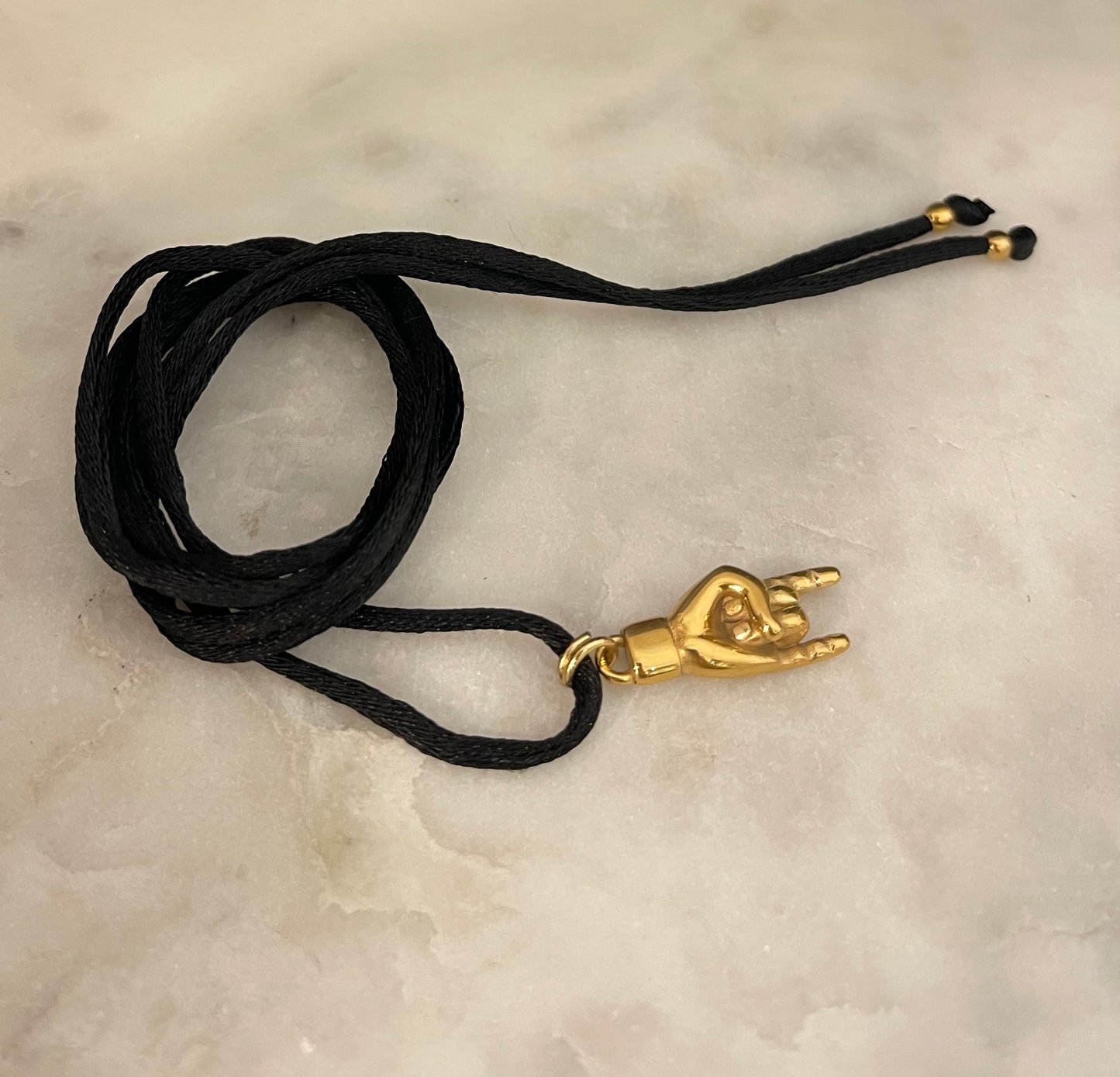 Choker Satin Nero Gold