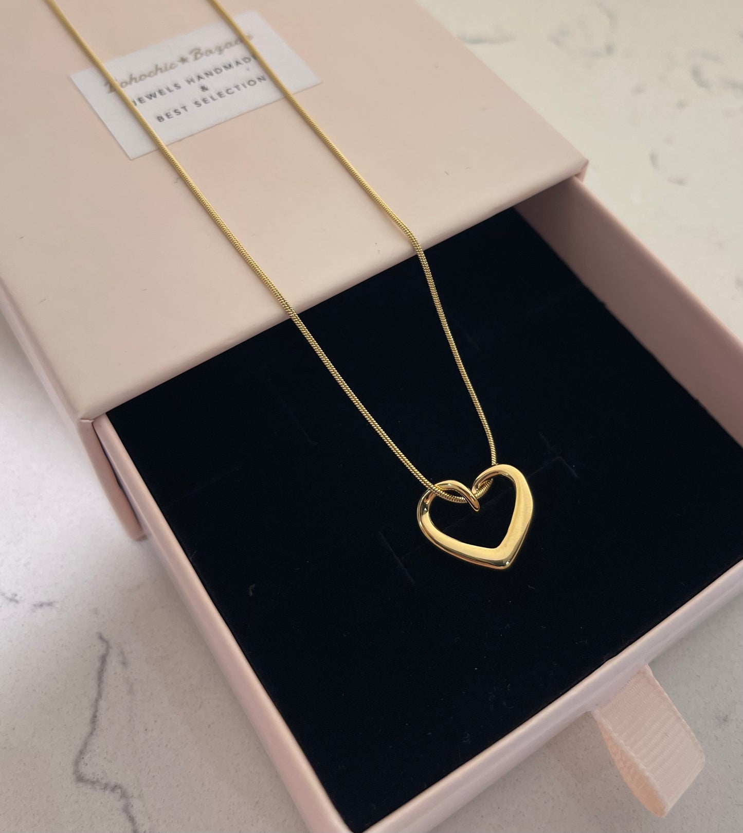 Collana cuore tubolare