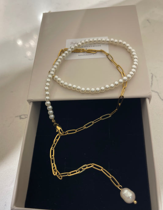 Y Baguette Perle pendant