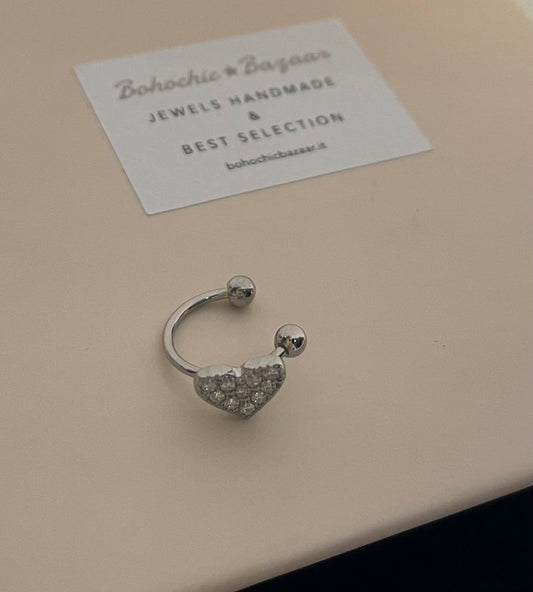 Earcuff Cuoricino zirconato