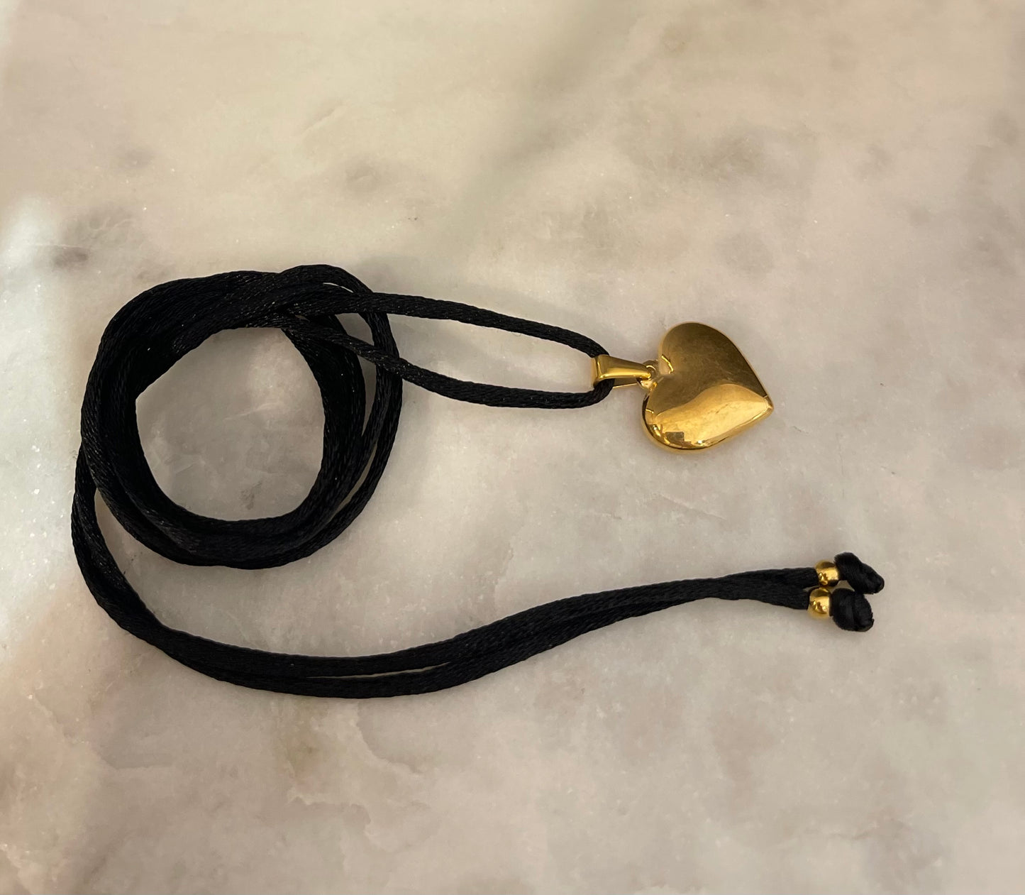 Choker Satin Nero Gold