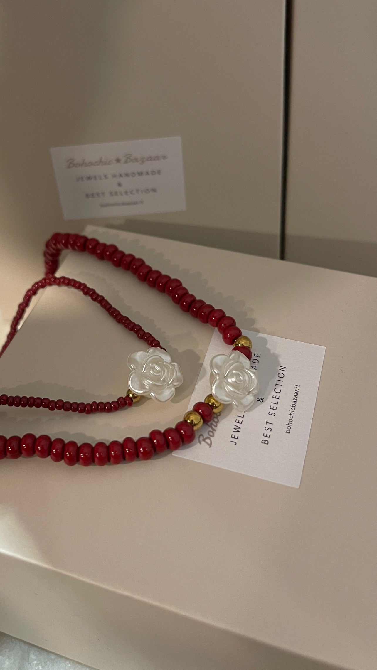 Collana Burgundy Rose