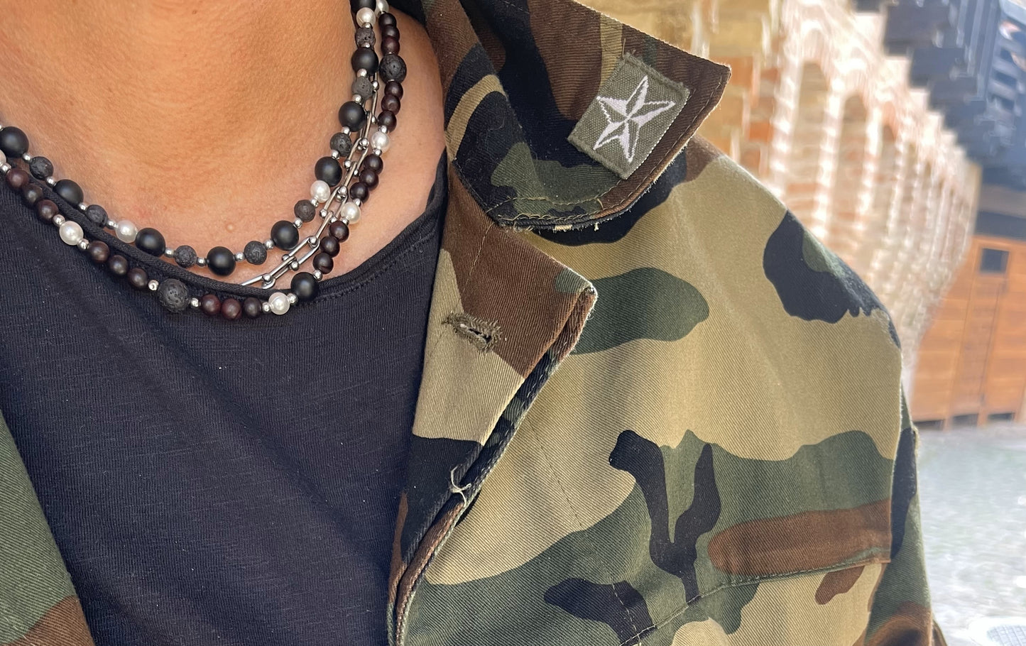 Collana Perle & Legno