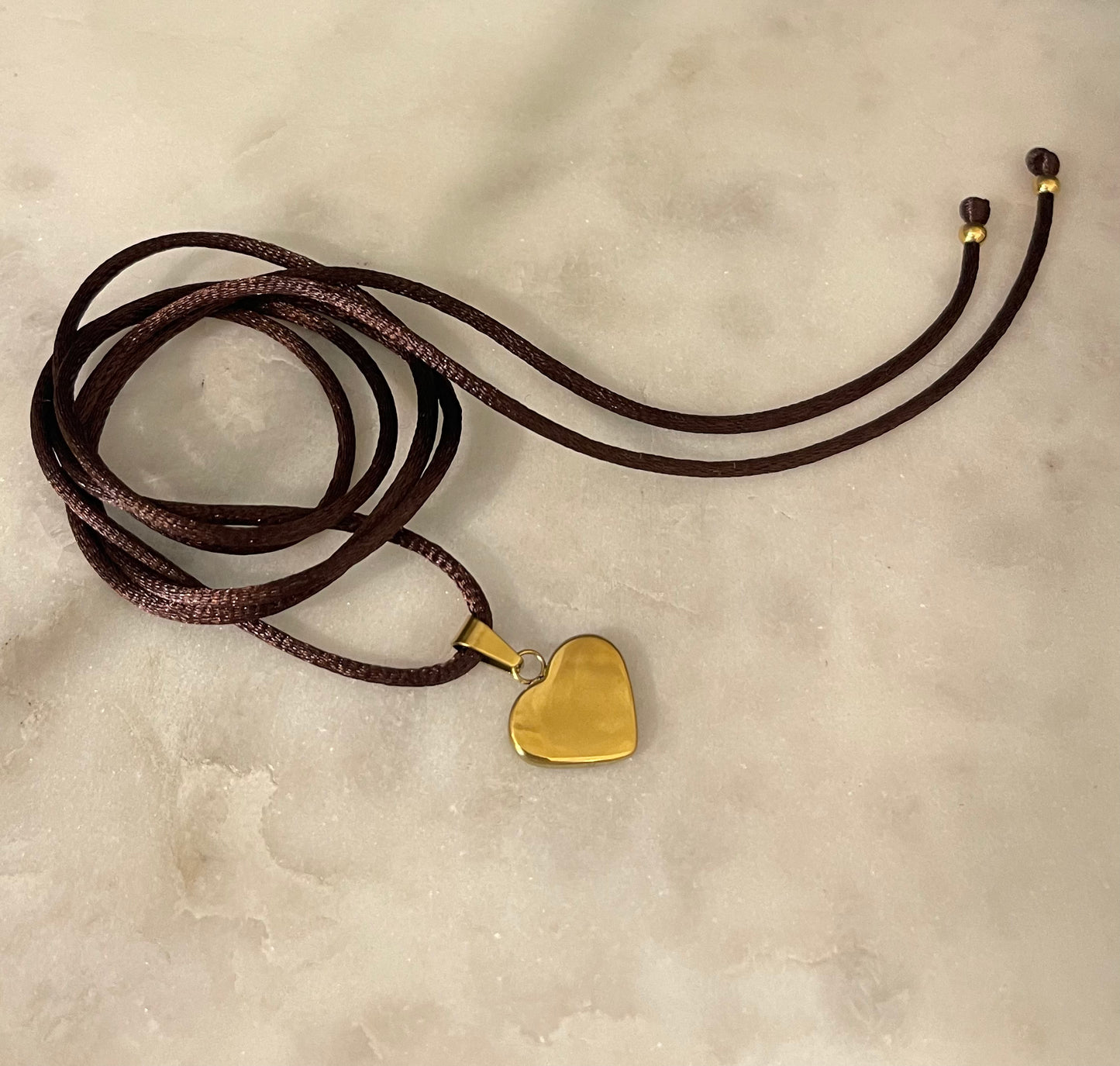 Choker Satin Cioccolato/Gold