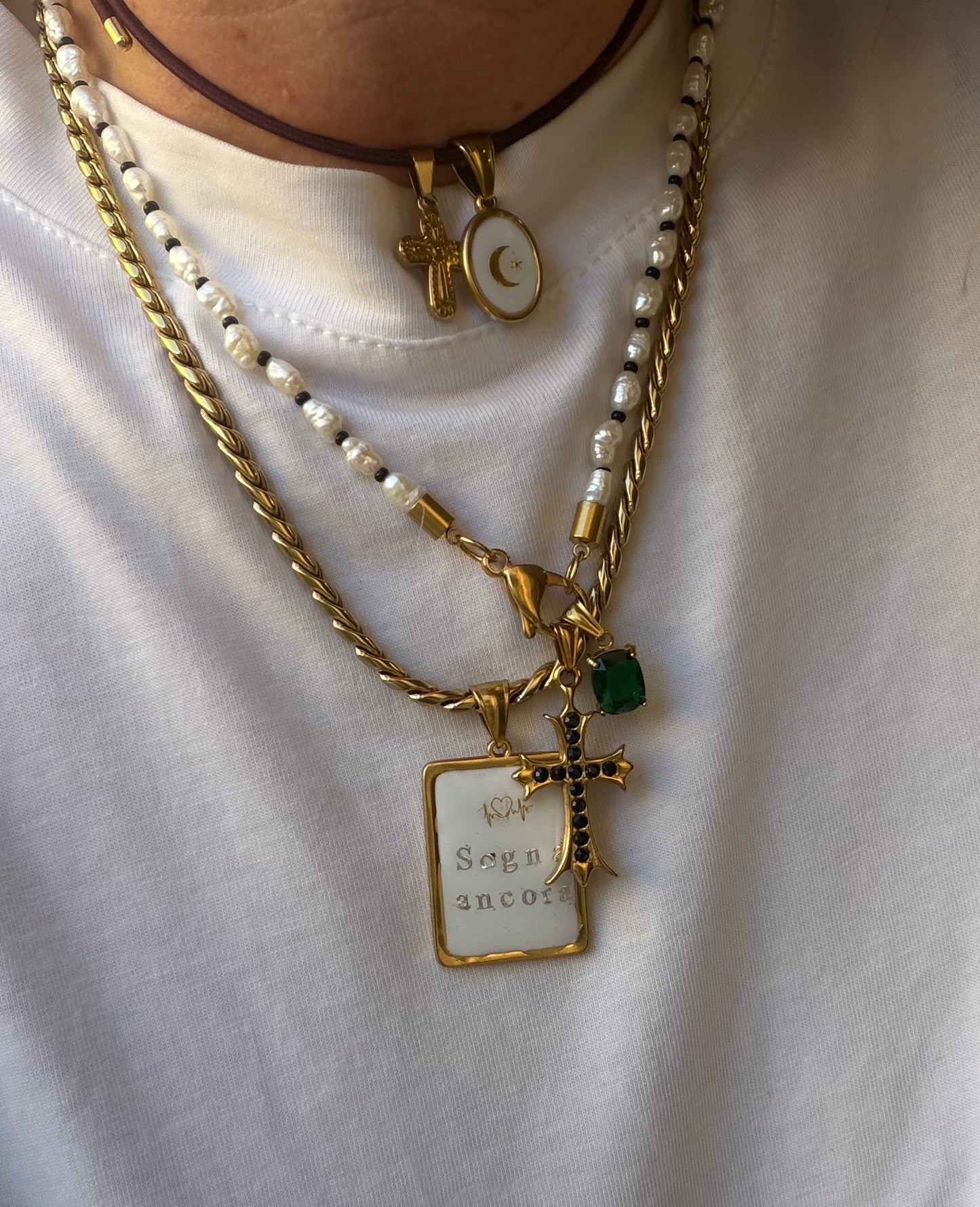 Collana perle base e microperline