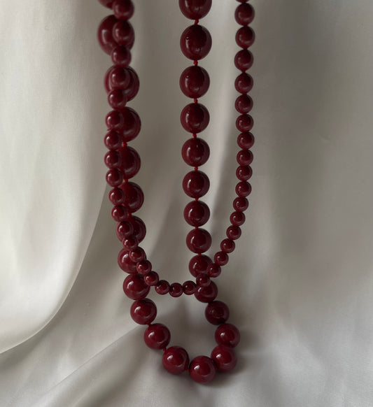 Collana Perle Burgundy