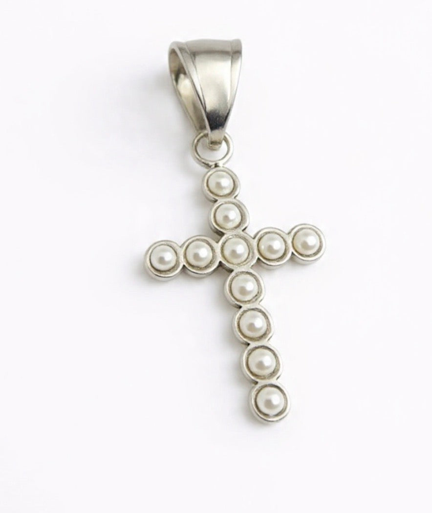 Croce di perle Silver