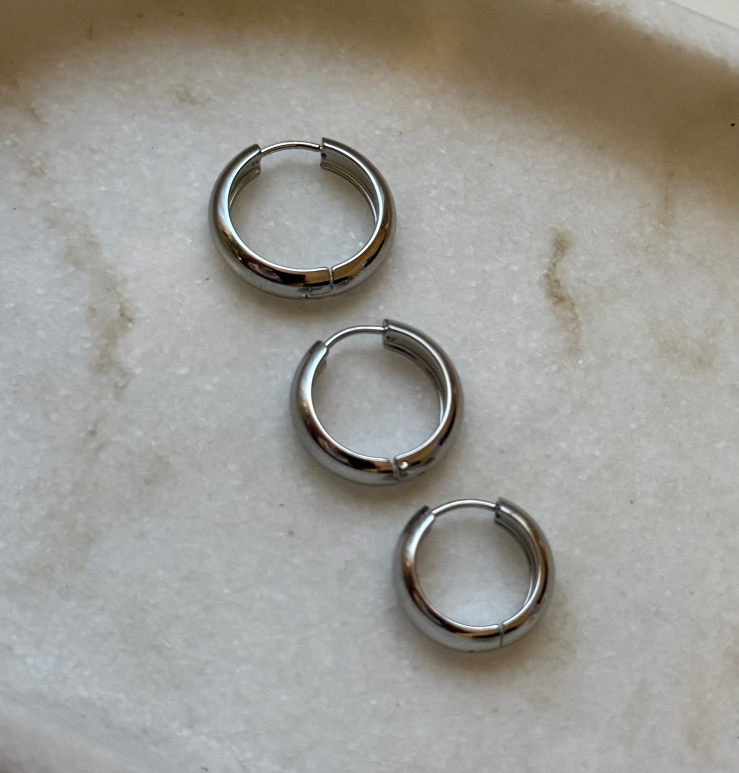 CHUNKY Mini Hoops Silver