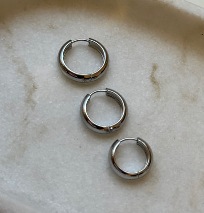 CHUNKY Mini Hoops Silver