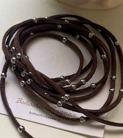 NAVAJO CHOKER Suede/SILVER