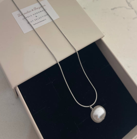 Collana tubolare Silver Perla