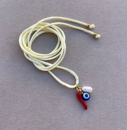 Choker Satin Multicharms