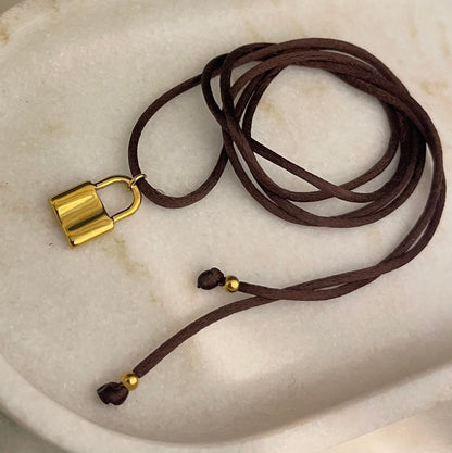 Choker Satin Cioccolato/Gold