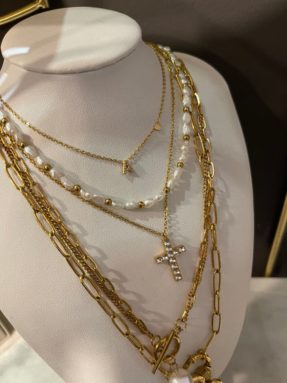 Collana iniziale Zirconata Gold