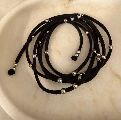 NAVAJO CHOKER Suede/SILVER