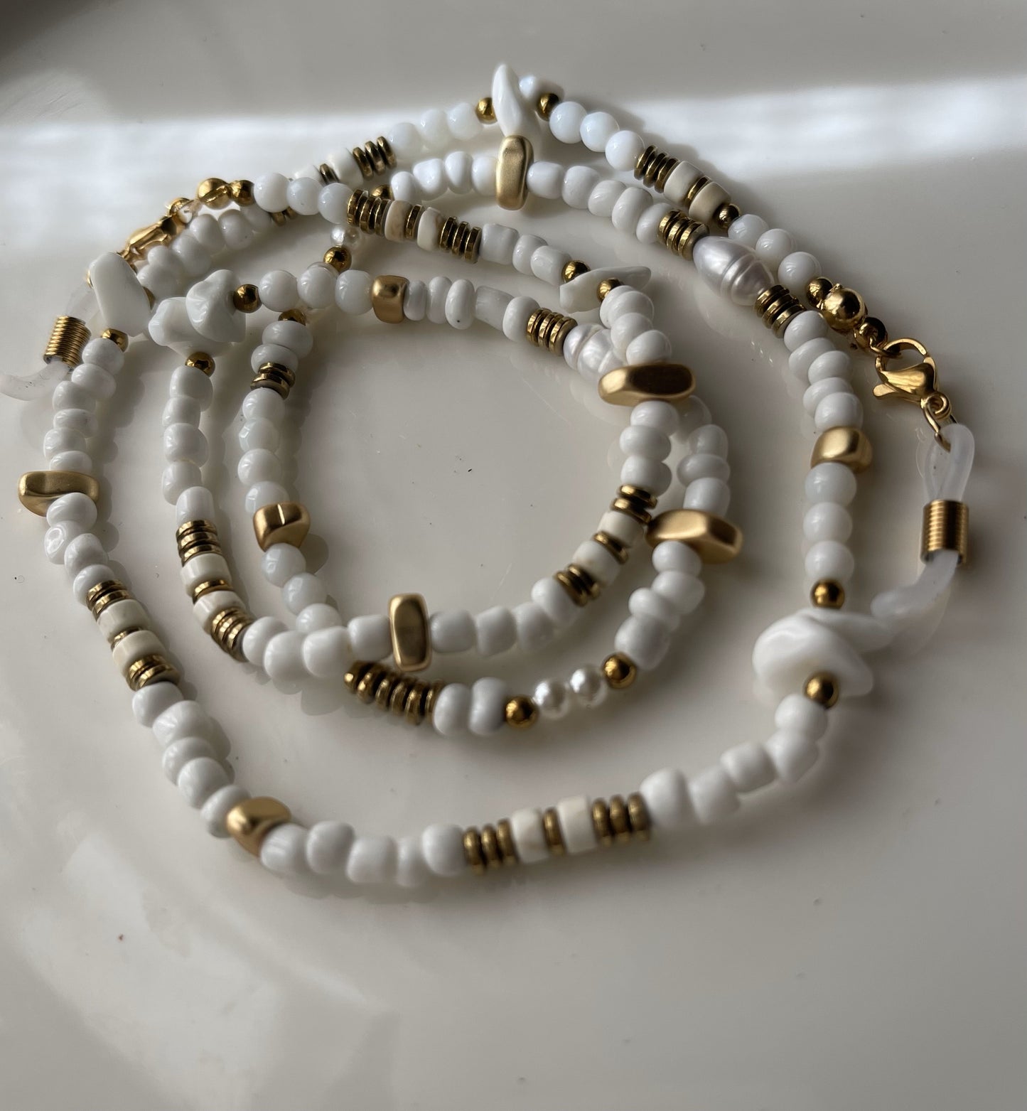 Catenella occhiali Oro / Bianco