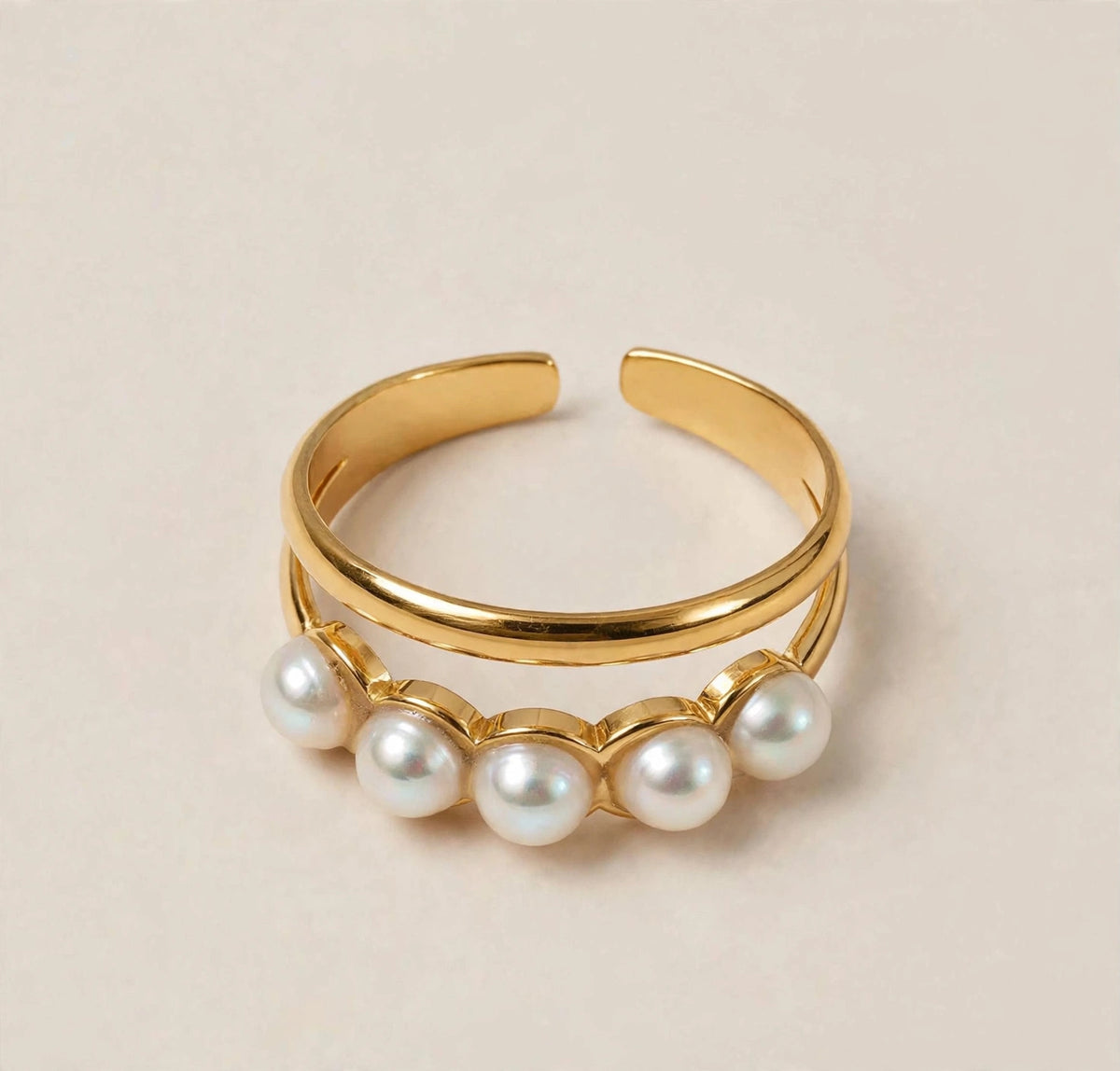 Anello Double Perla