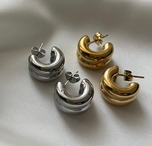 Double Bold Mini Hoops