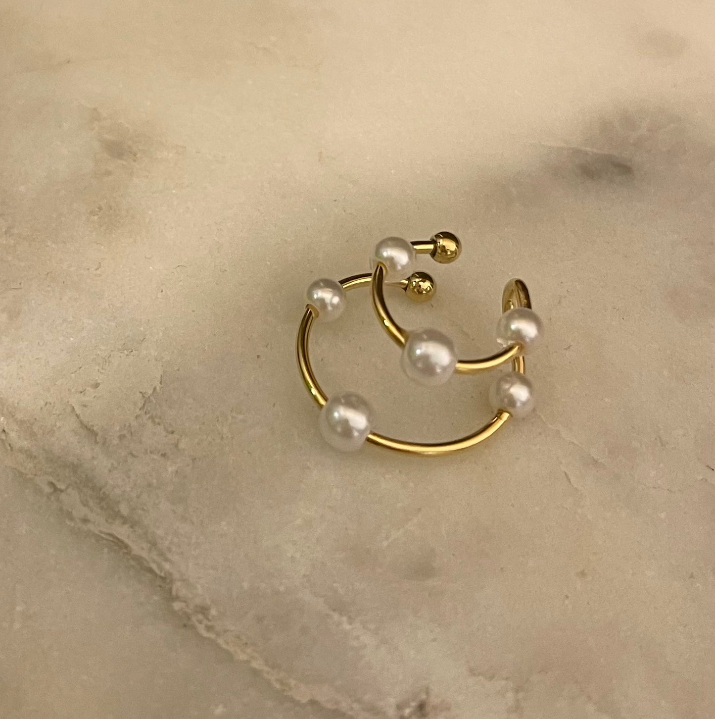 Earcuff Spirale di perle