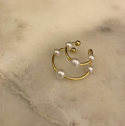 Earcuff Spirale di perle