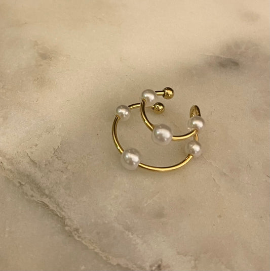 Earcuff Spirale di perle