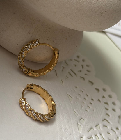 Twisted Zircon mini Hoops