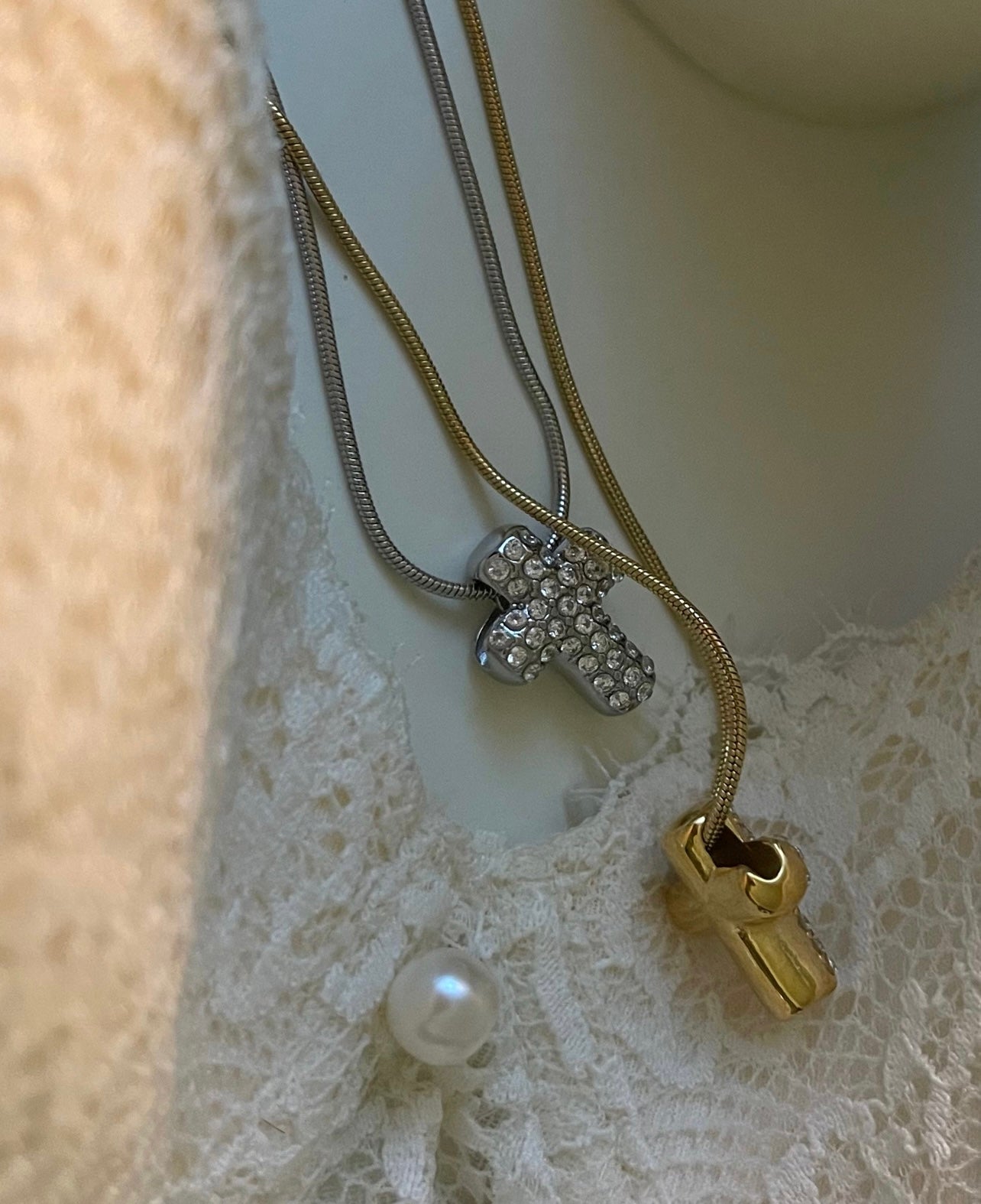 Crocetta Bold Pavè tubolare