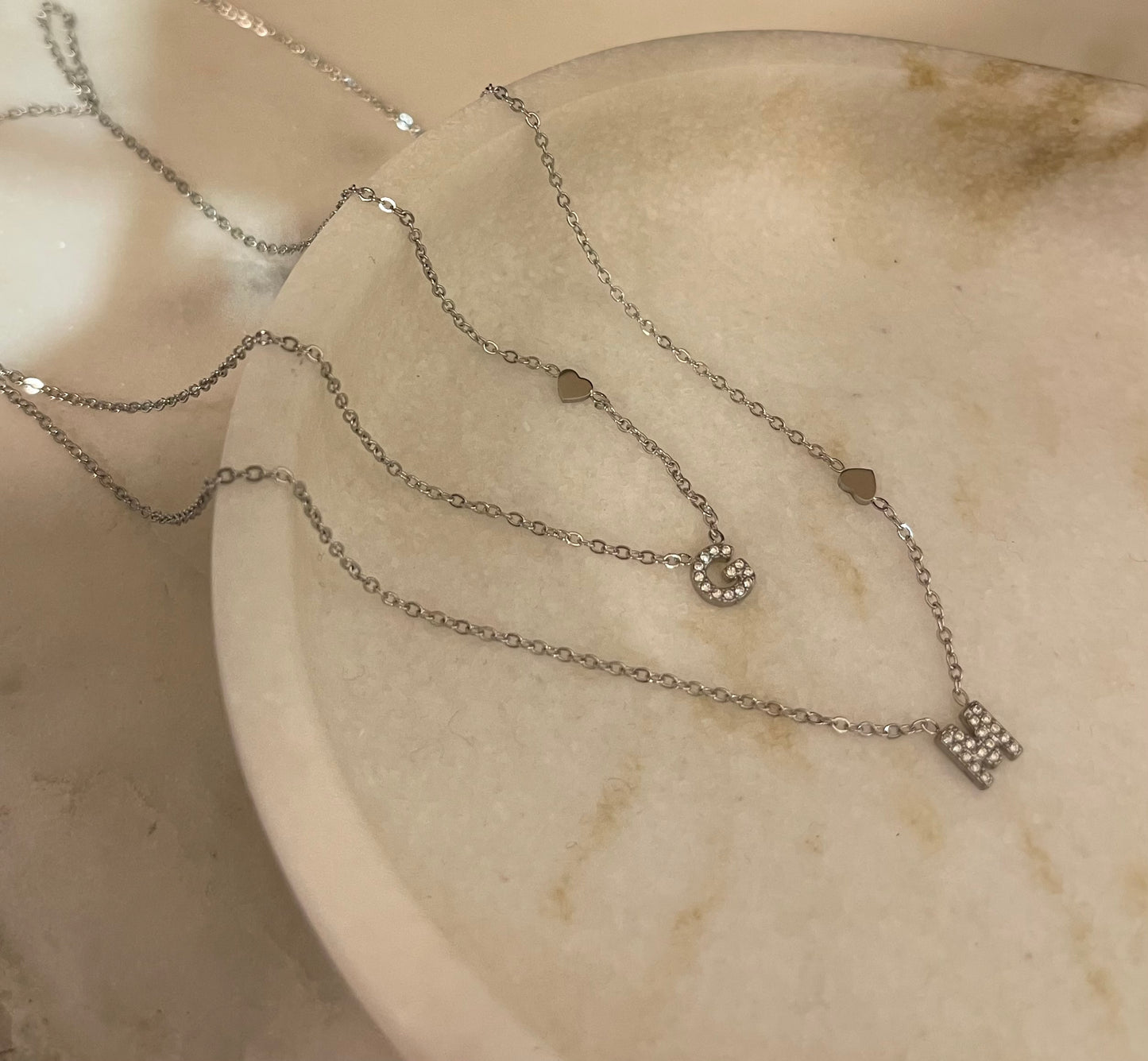 Collana iniziale Zirconata Silver