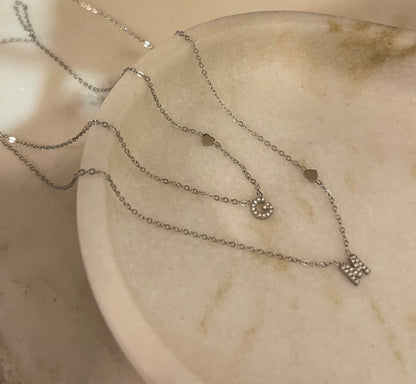 Collana iniziale Zirconata Silver