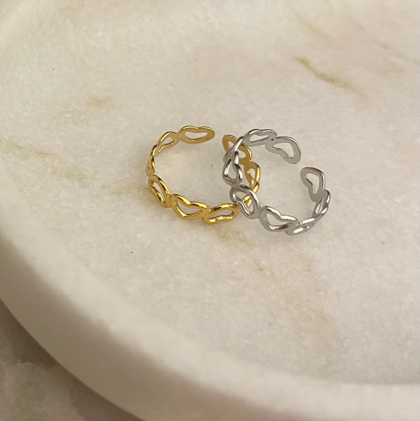 Anello cuoricini bucati