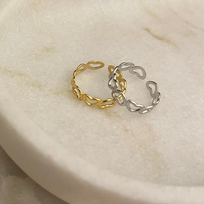 Anello cuoricini bucati