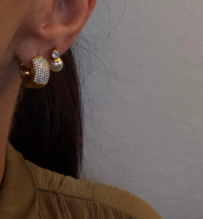 CHUNKY pavè mini Hoops