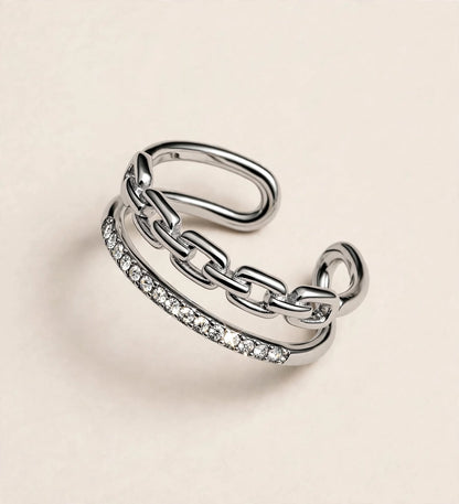 Anello Double Zircon chain