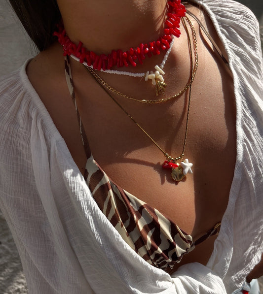Tiki beach Necklace avorio