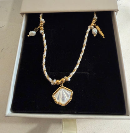 BOHO GIPSY Necklace White/ Gold