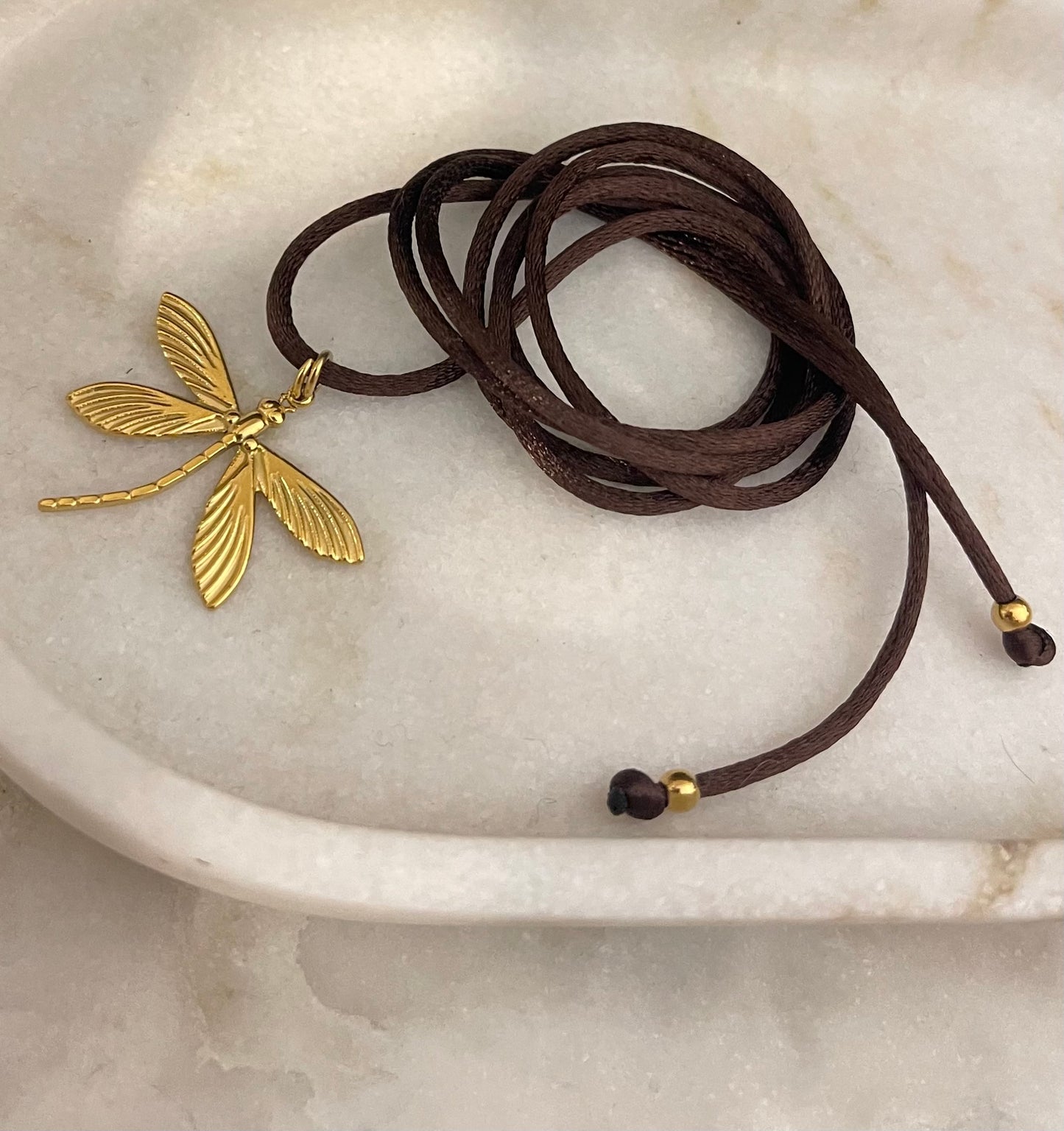 Choker Satin Cioccolato/Gold