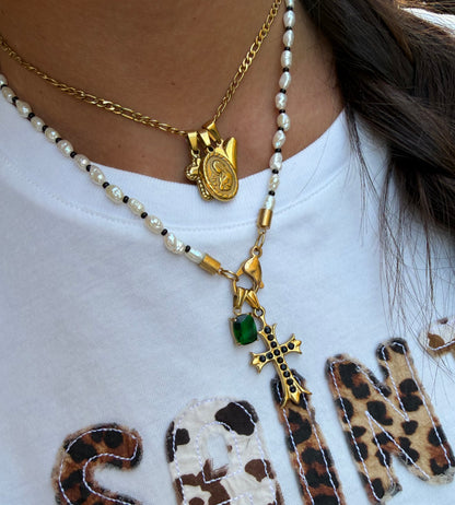 Collana perle e microperline