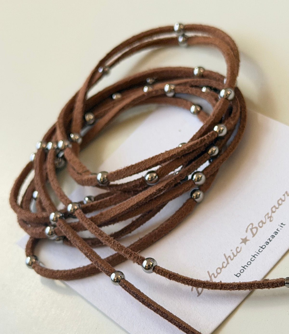 NAVAJO CHOKER Suede/SILVER