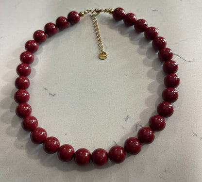 Collana Perle Burgundy
