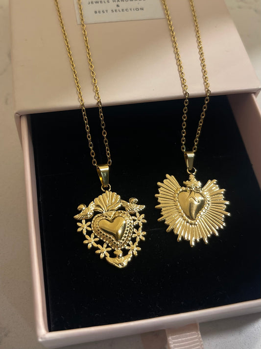 Collana Cuore Sacro Gold