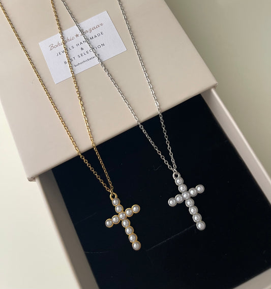 Collana Crocetta Perle
